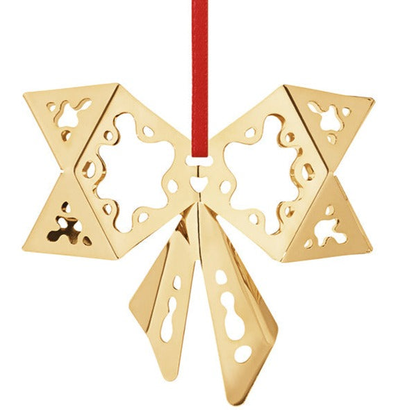 Georg Jensen Bow Gold, Holiday Ornament-Christmas-Goviers