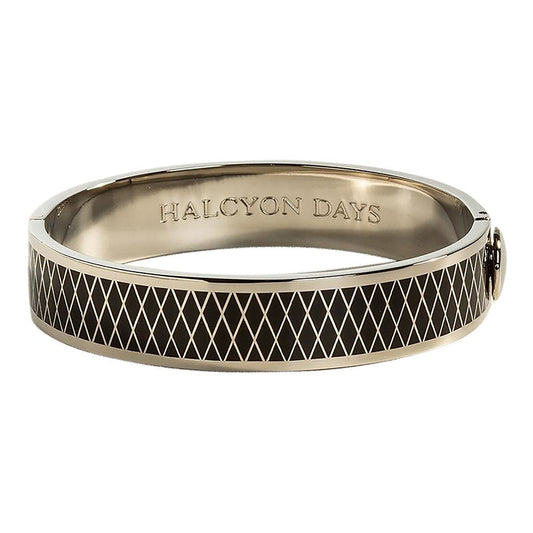 Halcyon Days Parterre Black Palladium Hinged Bangle-Jewellery-Goviers