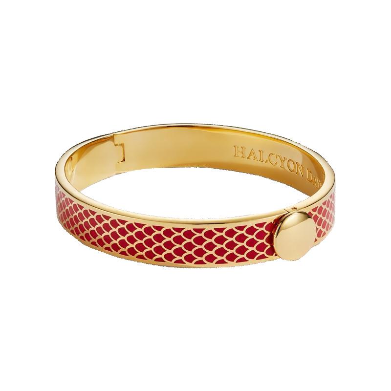 Halcyon Days Salamander Red Gold Hinged Bangle-Goviers