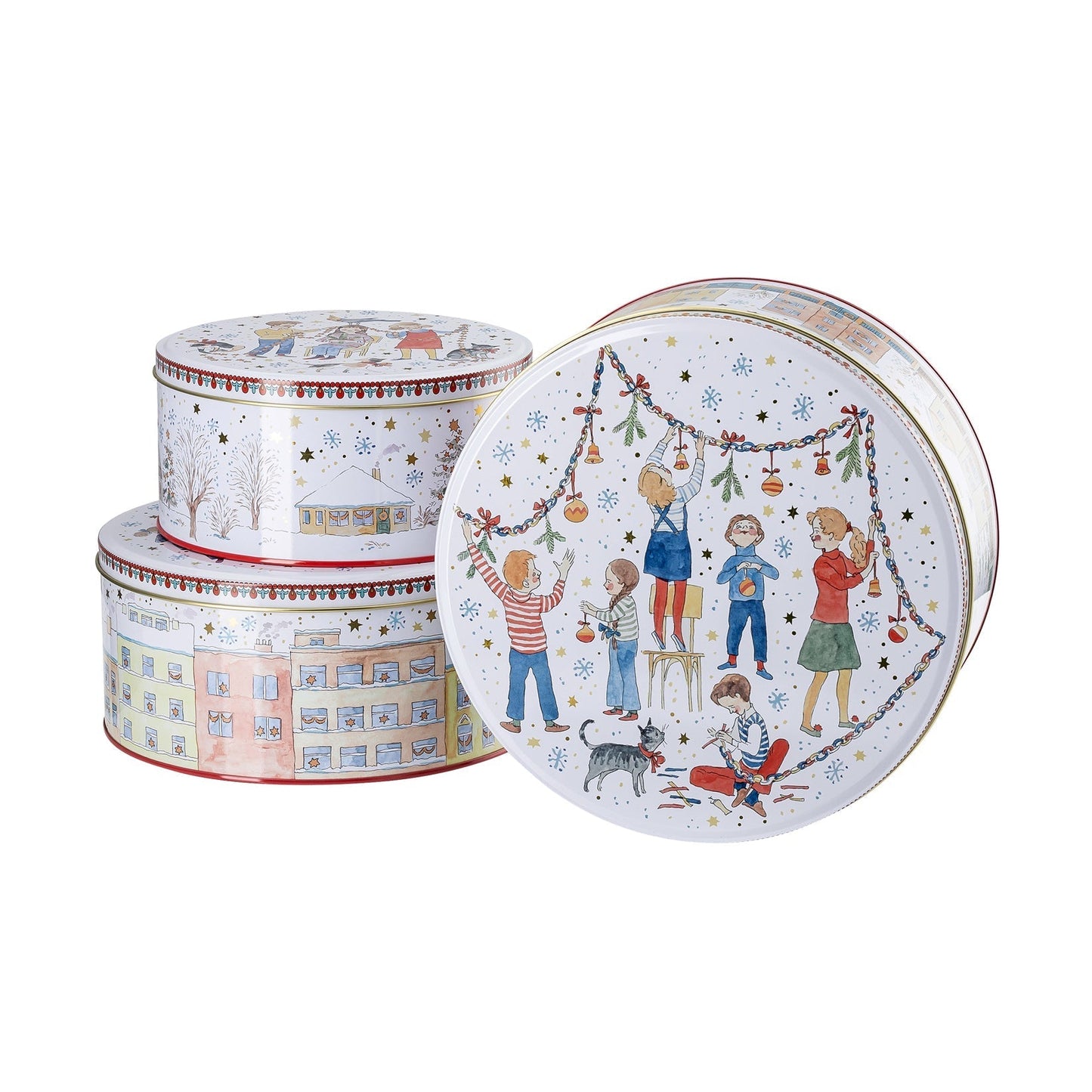 Hutschenreuther Christmas Lights 3 Metal Tins-Goviers