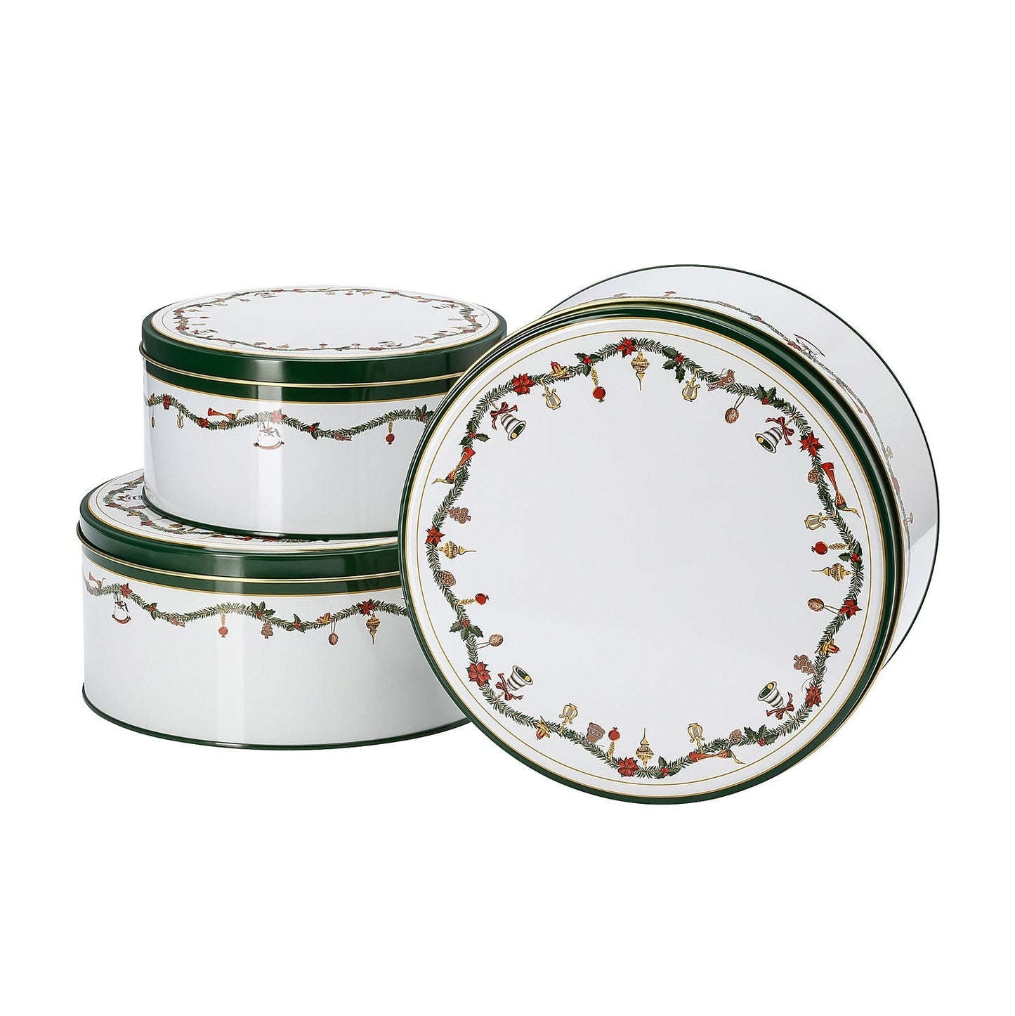 Hutschenreuther Nora Christmas 3 Metal Tins-Goviers