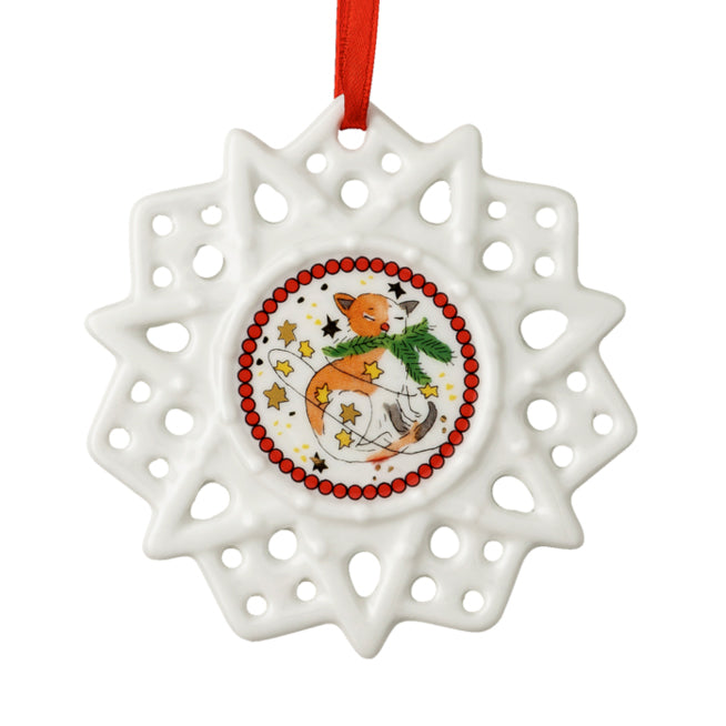 Hutschenreuther Star with Cat Ornament-Goviers