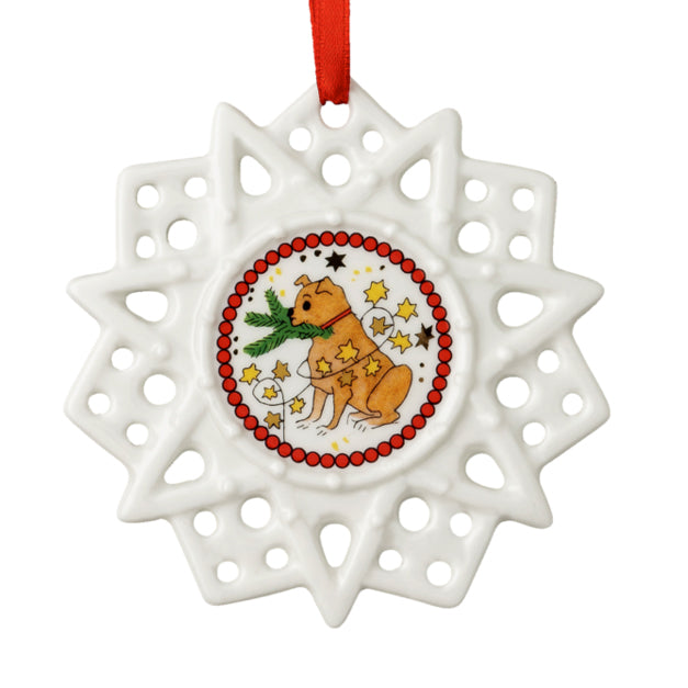 Hutschenreuther Star with Dog Ornament-Goviers