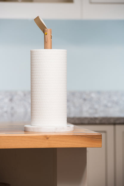 The Kitchen Pantry Acacia And Marble Paper Towel Holder