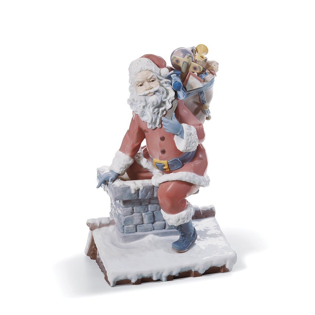 Lladro Christmas Down the Chimney Santa Limited Edition-Christmas-Goviers