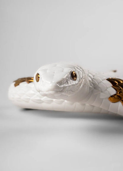 Lladro Snake White & Copper-Collectables-Goviers