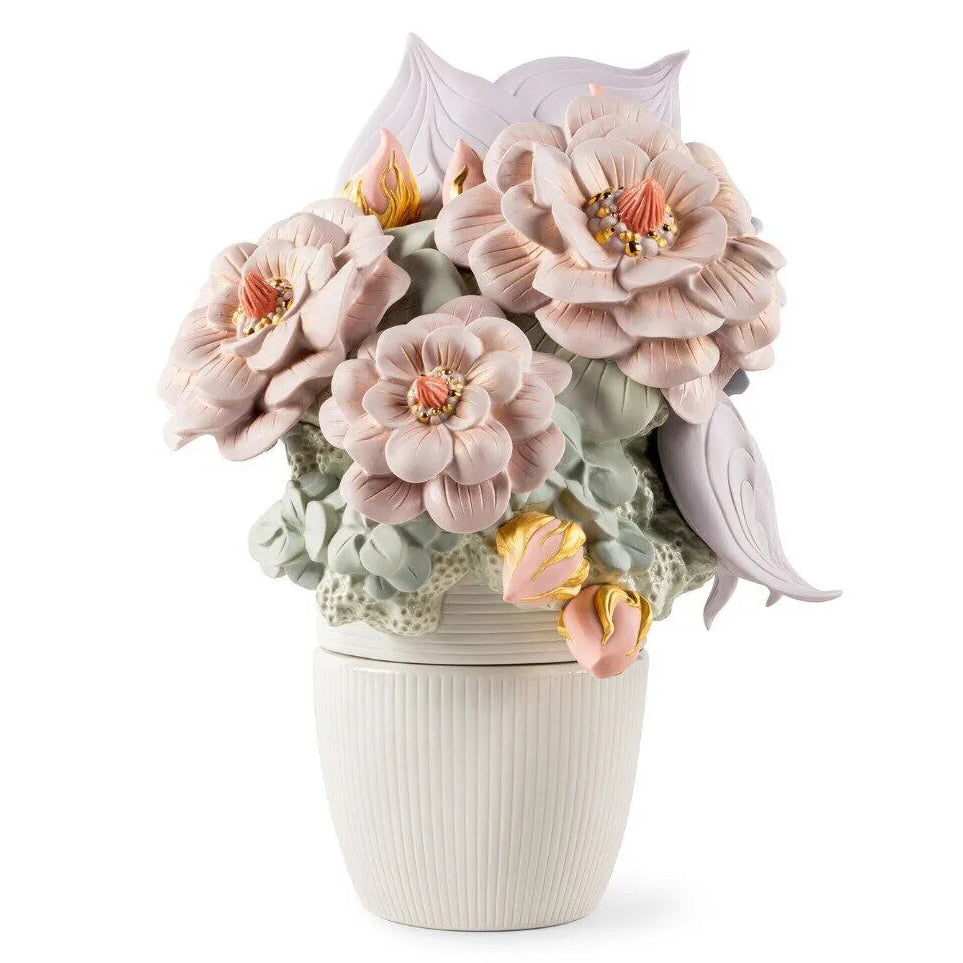 Lladro Vase with Pink Flowers-Goviers