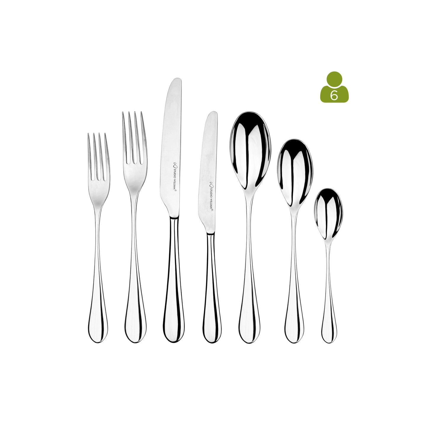 Studio William Mulberry Mirror 42 Piece Cutlery Set