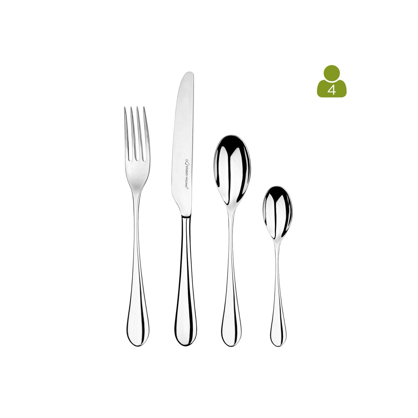 Studio William Mulberry Mirror 16 Piece Cutlery Set