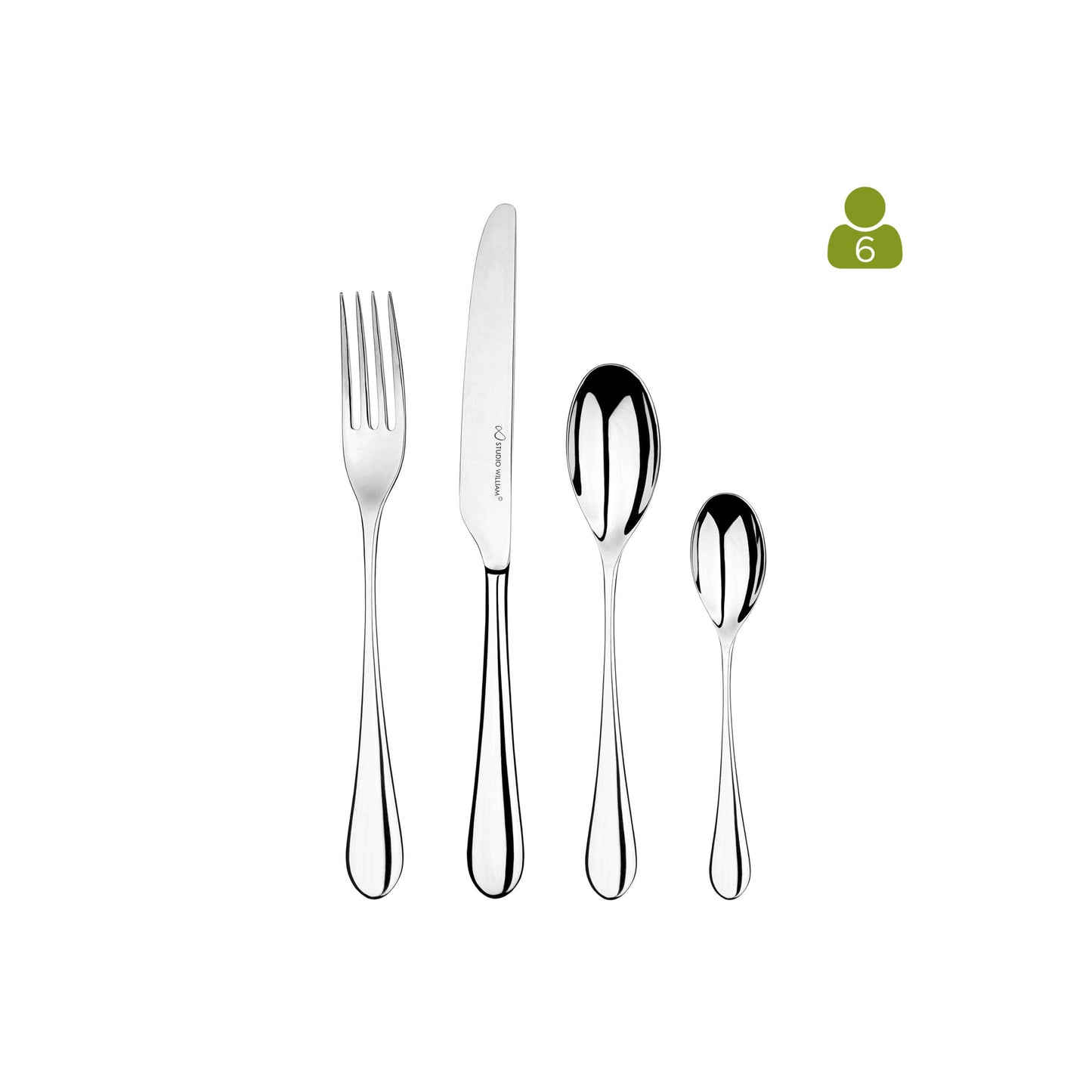 Studio William Mulberry Mirror 24 Piece Cutlery Set