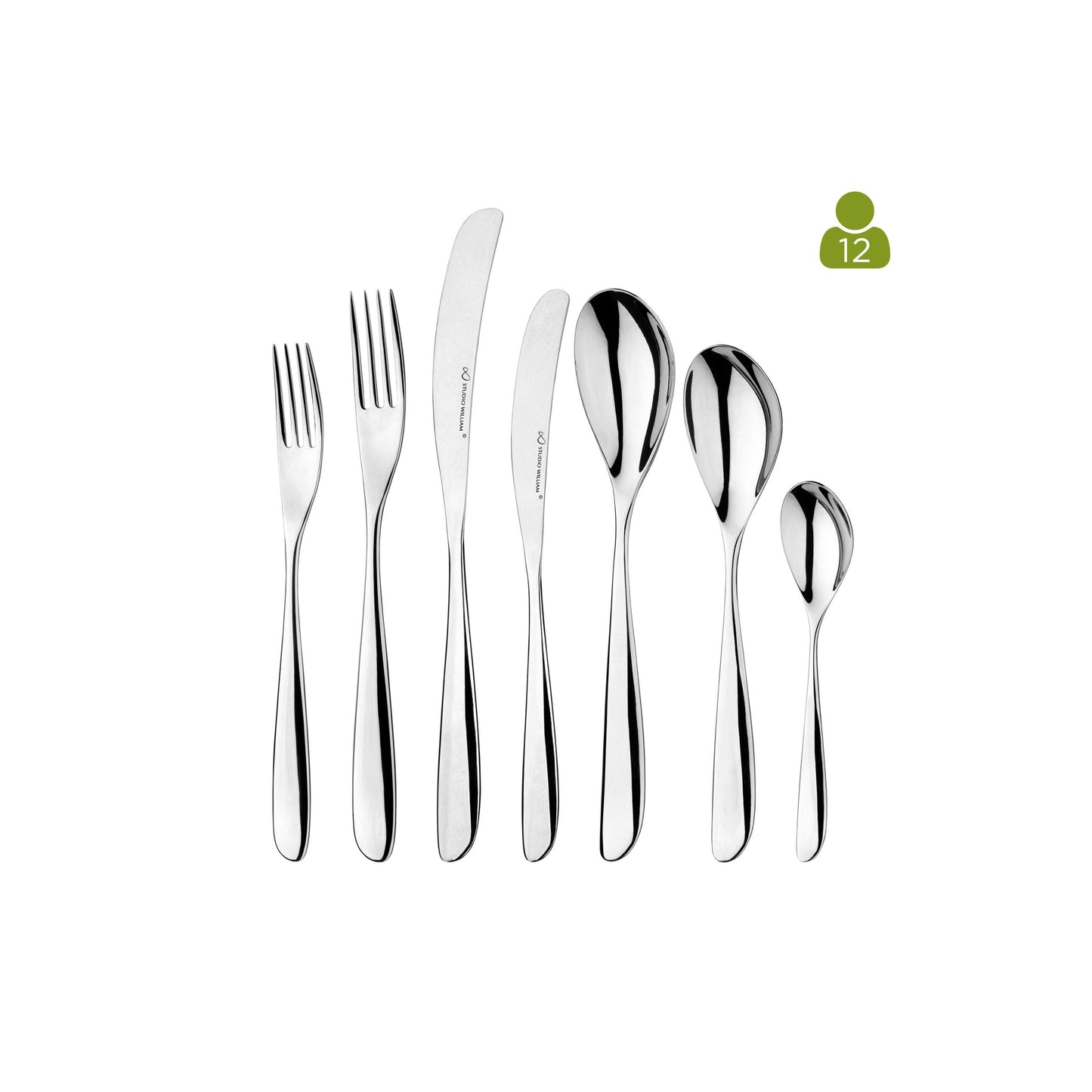 Studio William Olive Mirror 84 Piece Cutlery Set