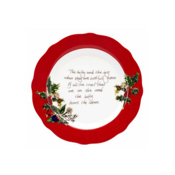 Portmeirion Holly and Ivy Red Border Plate 15cm-Goviers