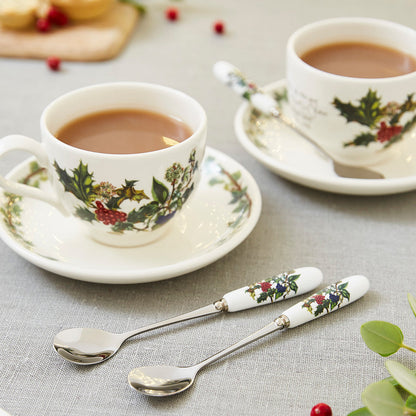 Portmeirion Holly and Ivy Set of 6 Tea Spoons-Goviers