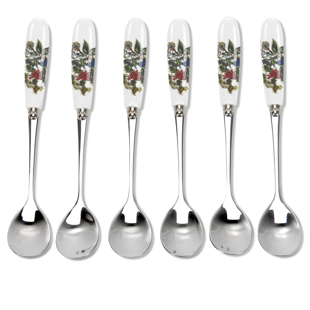 Portmeirion Holly and Ivy Set of 6 Tea Spoons-Goviers