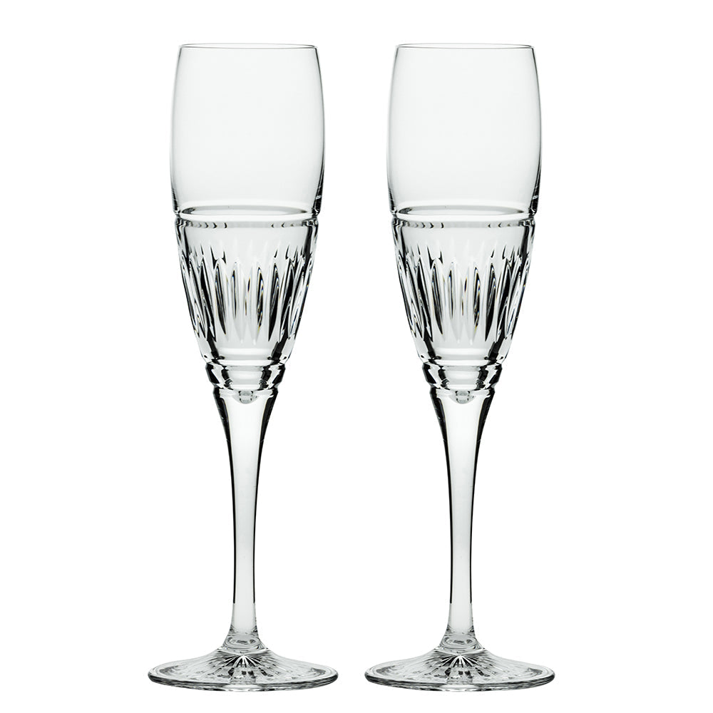 Royal Scot Crystal Art Deco Champagne Flutes Set of 2-Home & Garden > Kitchen & Dining > Tableware > Drinkware-Goviers