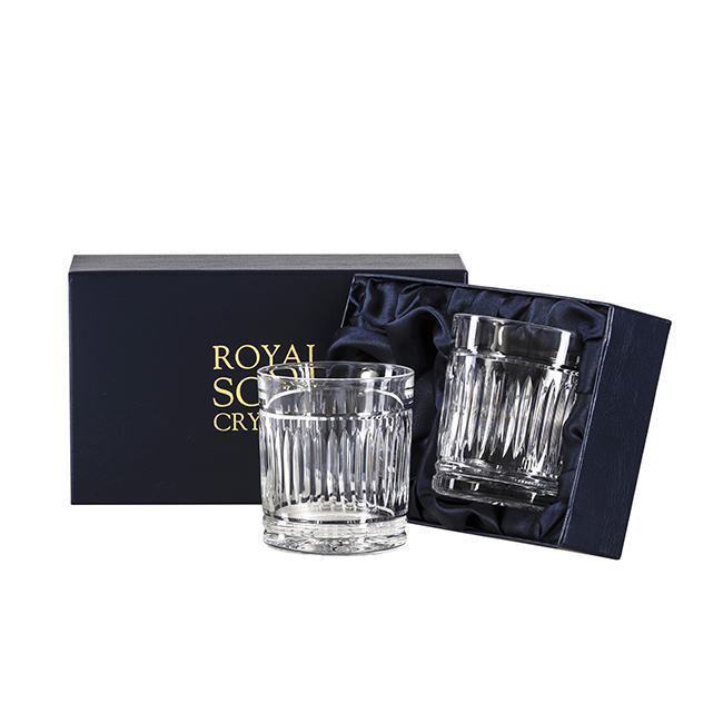 Royal Scot Crystal Art Deco Large Tumbers Set of 2-Home & Garden > Kitchen & Dining > Tableware > Drinkware-Goviers