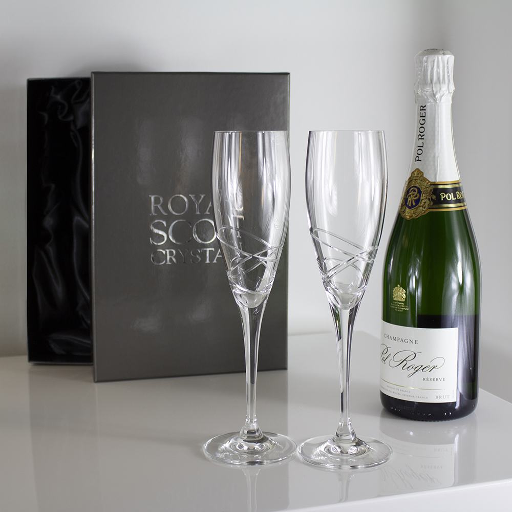 Royal Scot Crystal Skye Tall Champagne Flute Set of 2-Home & Garden > Kitchen & Dining > Tableware > Drinkware-Goviers