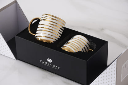 Pampa Bay Get Gifty Set Of 2 Striped Mugs