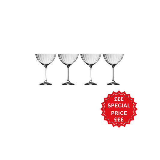 Galway Crystal Erne Saucer Champagne Set of 4