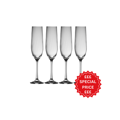 Galway Crystal Erne Flute Set of 4