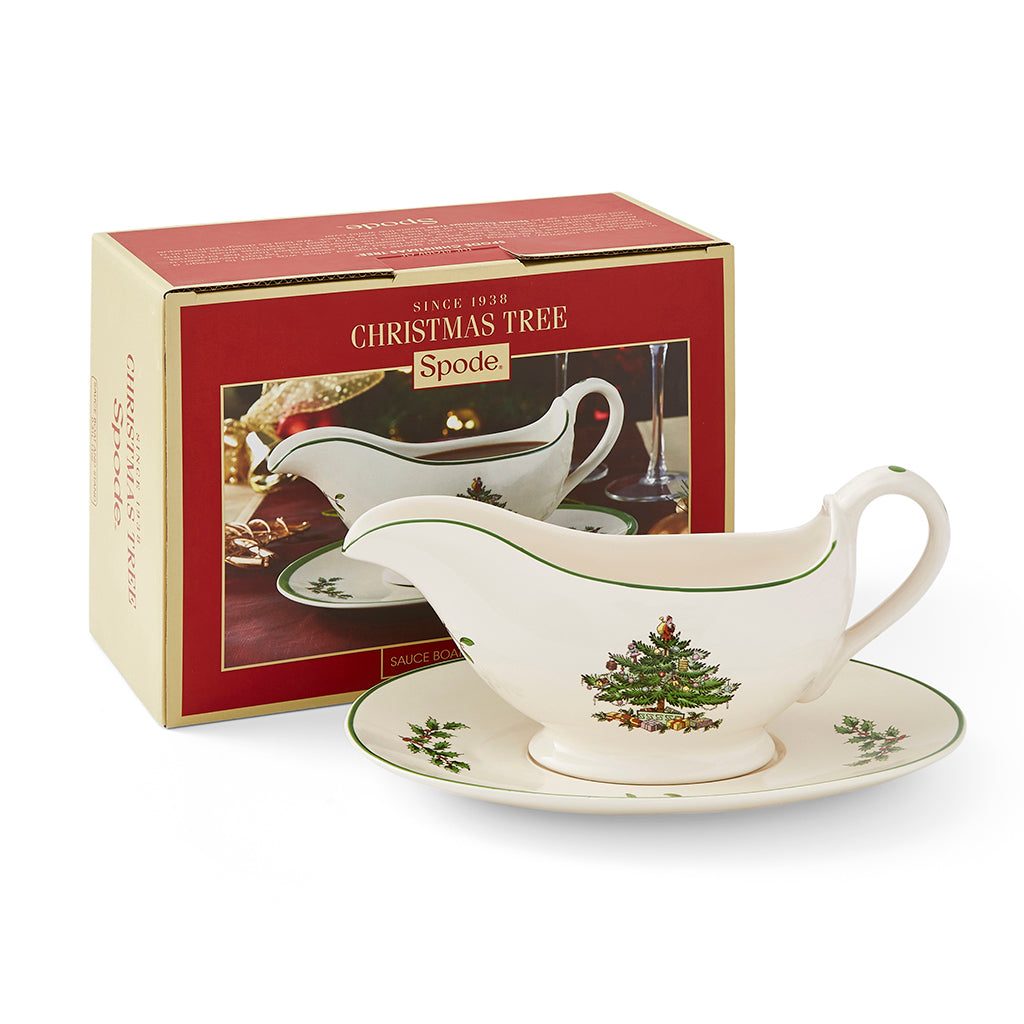 Spode Christmas Tree Sauce Boat & Stand-Home & Garden > Kitchen & Dining > Tableware-Goviers