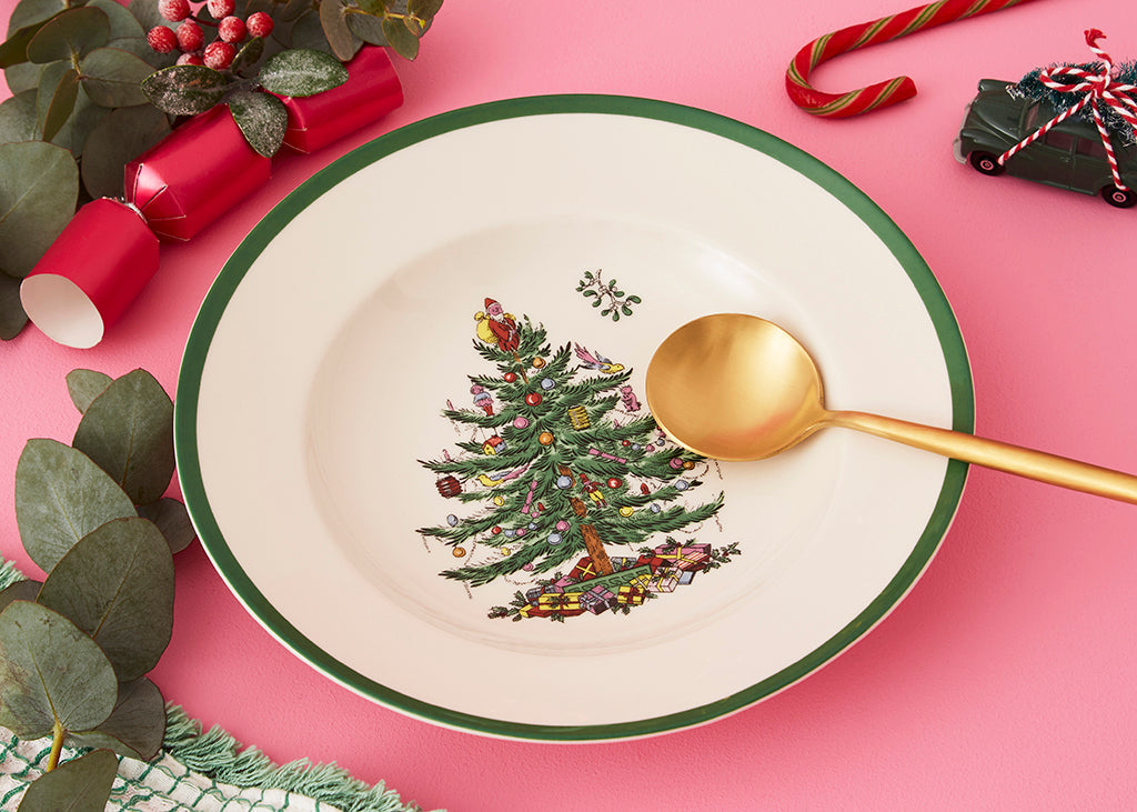 Spode Christmas Tree Soup Plate 23cm-Home & Garden > Kitchen & Dining > Tableware-Goviers