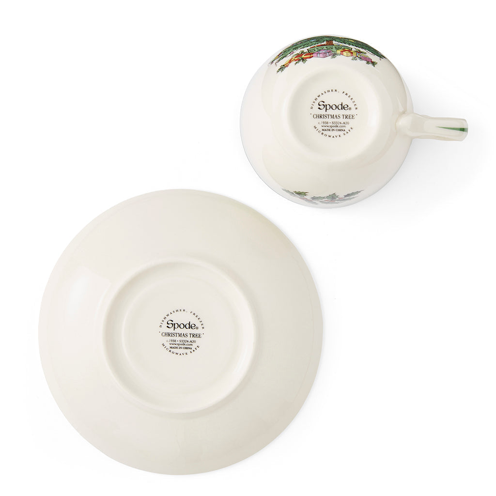 Spode Christmas Tree Teacup & Saucer-Home & Garden > Kitchen & Dining > Tableware-Goviers