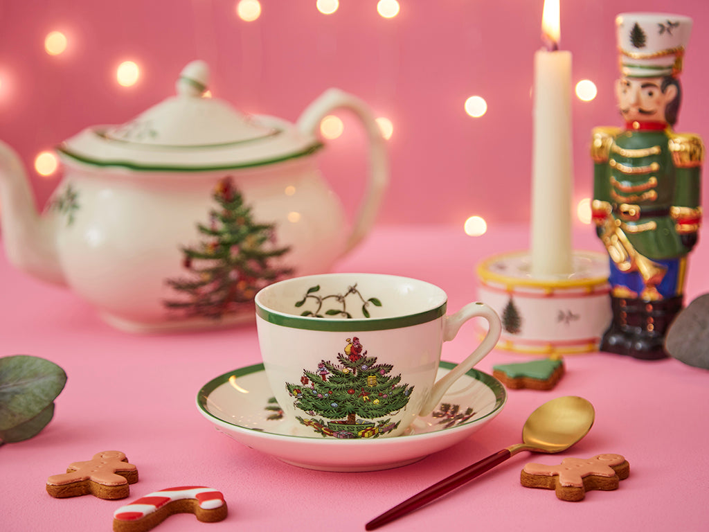 Spode Christmas Tree Teacup & Saucer-Home & Garden > Kitchen & Dining > Tableware-Goviers