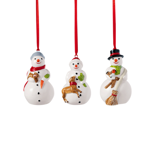 Villeroy & Boch Snowman Christmas Ornament Set-Goviers