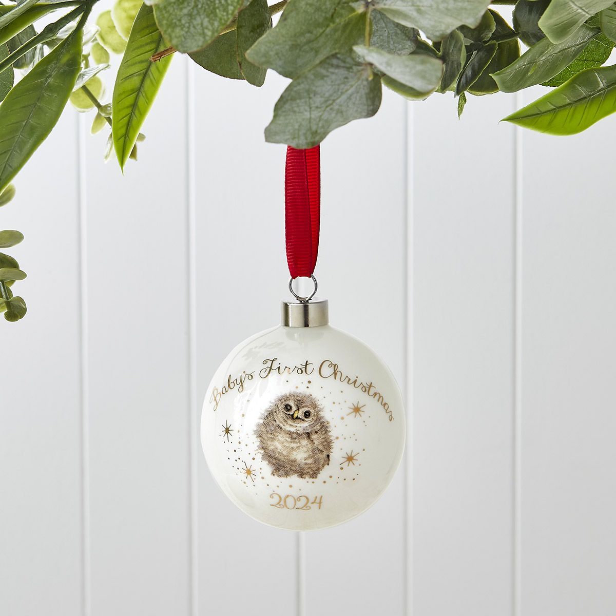 Wrendale Baby's First Christmas Owl Bauble-Goviers