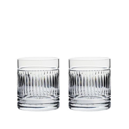 Royal Scot Crystal Art Deco Large On the Rocks Tumblers Set of 2