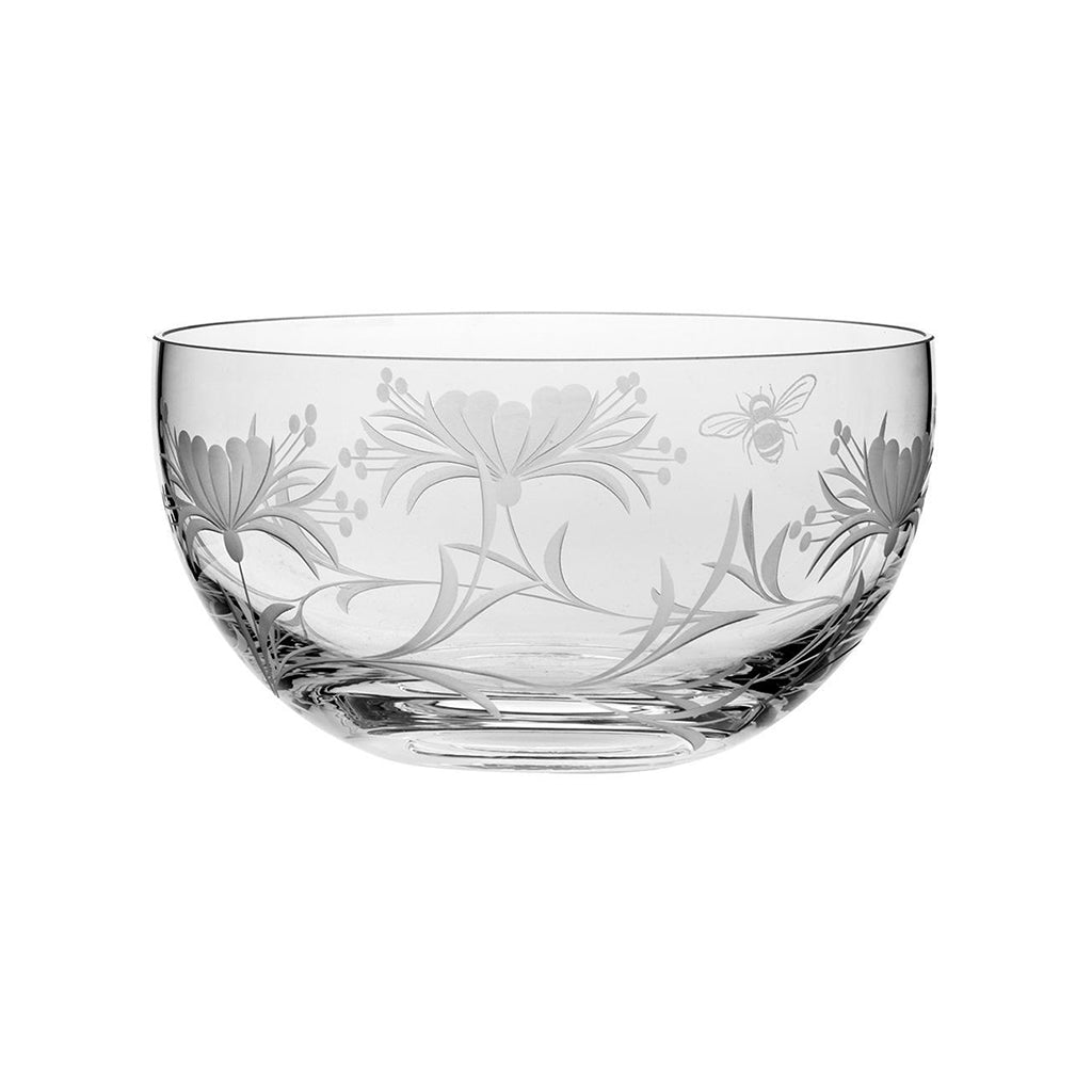 Royal Scot Crystal Bee & Honeysuckle Fruit Salad Bowl 7.5"