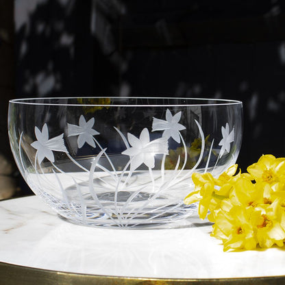 Royal Scot Crystal Daffodils Fruit/Salad Bowl 7.5"