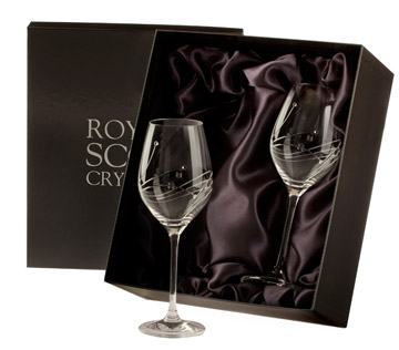 Royal Scot Crystal Diamante Large Wine Glass Set of 2