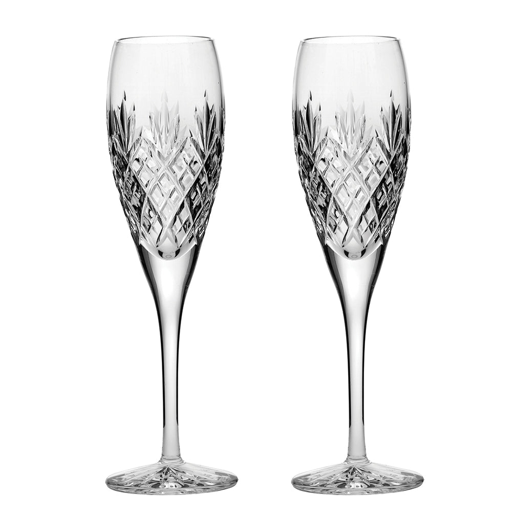 Royal Scot Crystal Edinburgh Champagne Flute Set of 2