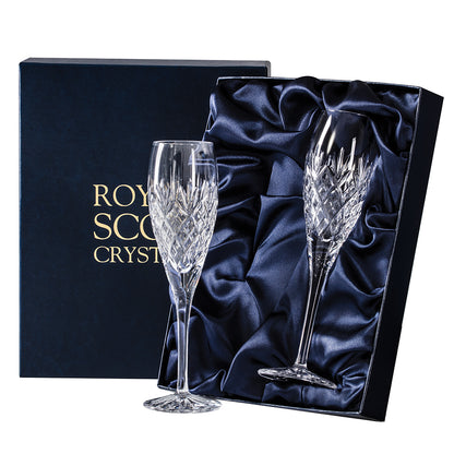 Royal Scot Crystal Edinburgh Champagne Flute Set of 2