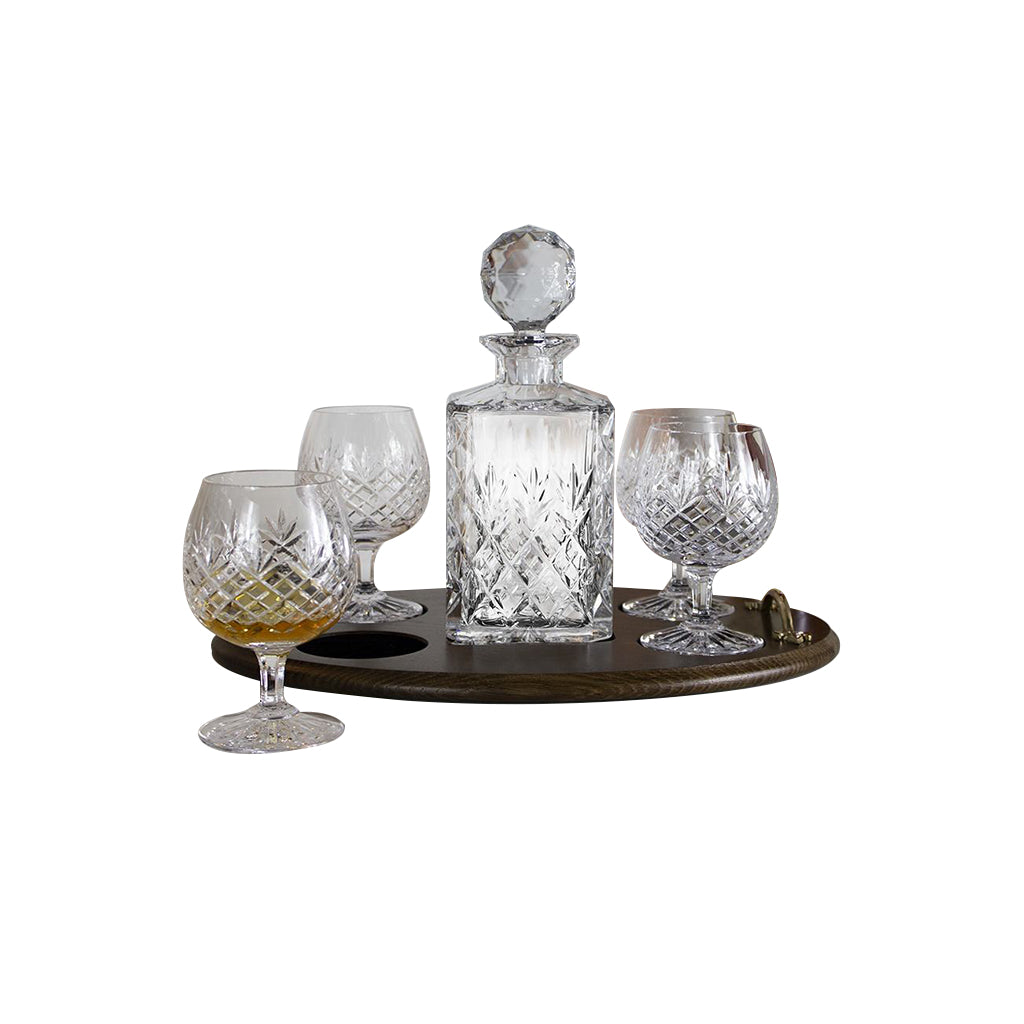 Royal Scot Crystal Edinburgh Club Brandy Tray Set