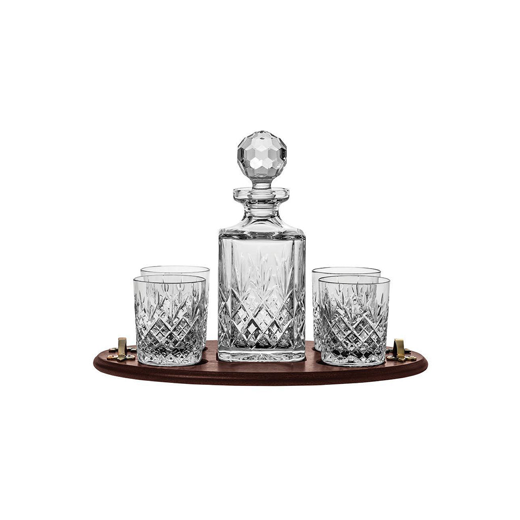 Royal Scot Crystal Edinburgh Club Whisky Tray Set