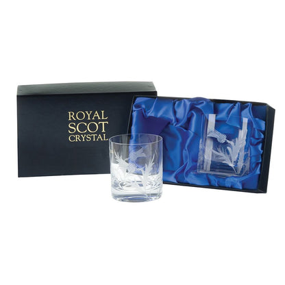 Royal Scot Crystal Flower of Scotland Set of 2 Tumblers