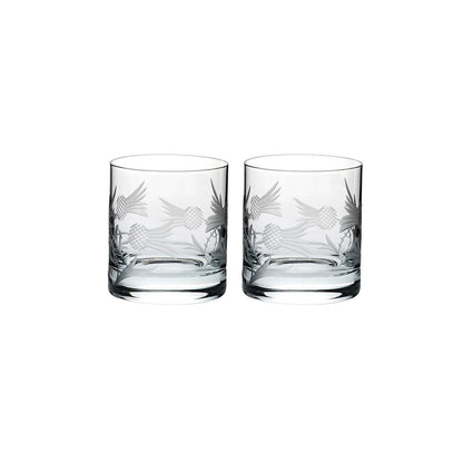 Royal Scot Crystal Flower of Scotland Set of 2 Tumblers