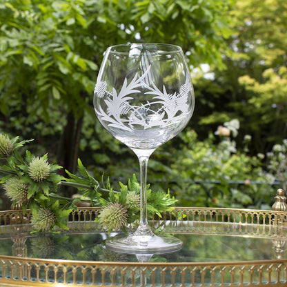 Royal Scot Crystal Flower of Scotland G & T Copa Glass