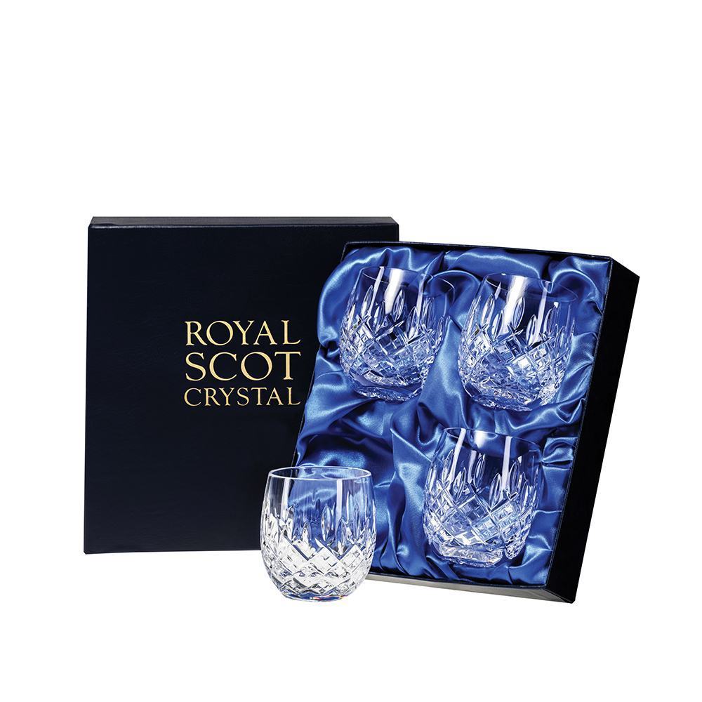 Royal Scot Crystal London Barrel Tumbler Set of 4