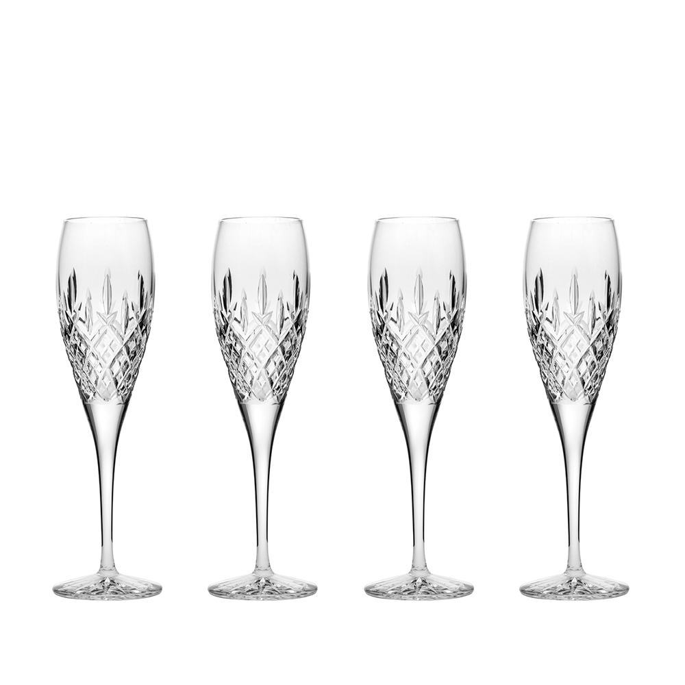 Royal Scot Crystal London Champagne Flute Set of 4