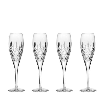 Royal Scot Crystal London Champagne Flute Set of 4