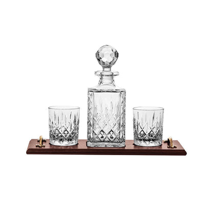 Royal Scot Crystal London Whisky Tray Set