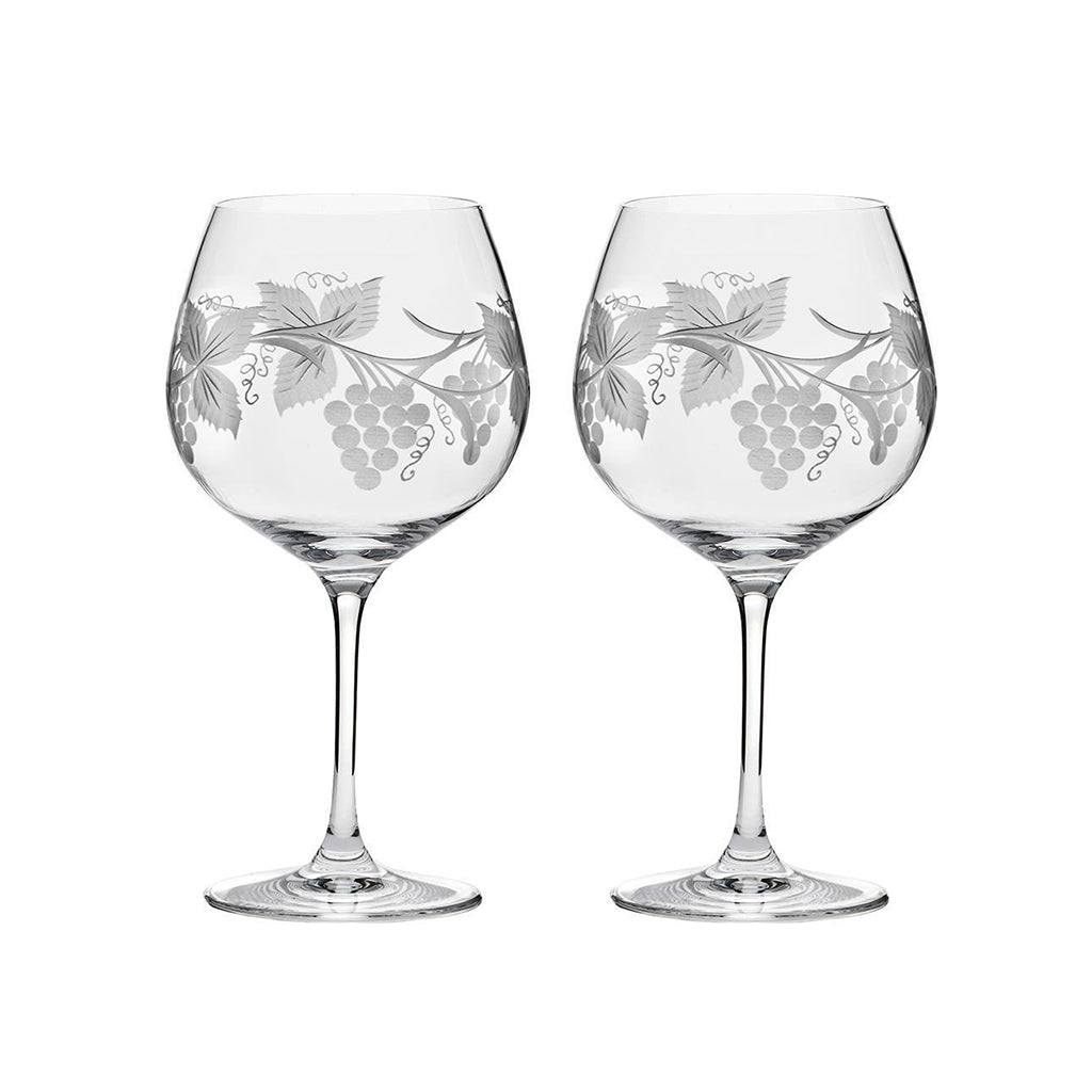 Royal Scot Crystal Grapevine G & T Copa Glass Set of 2