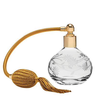 Royal Scot Crystal Daisy Gold Round Perfume Atomiser | 1 ONLY-Crystal-Goviers