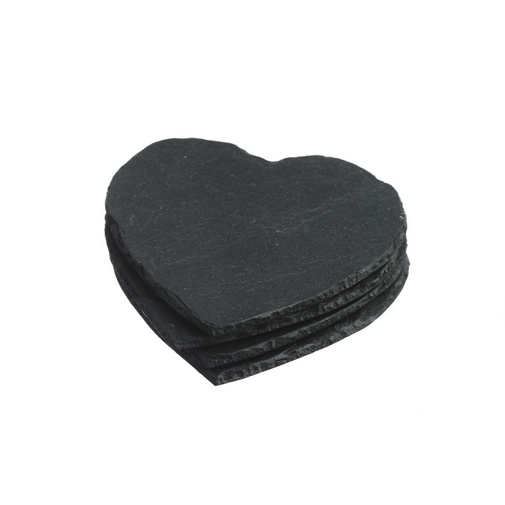 Selbrae House 4 Heart Slate Coasters-Valentine-Goviers