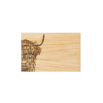 Selbrae House Highland Cow Oak Serving Board-home-Goviers